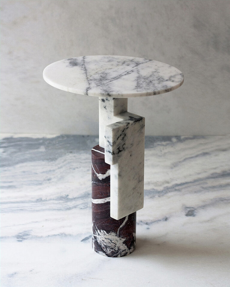 Side table in limited edition by studio Raw Material, contemporary collectible design