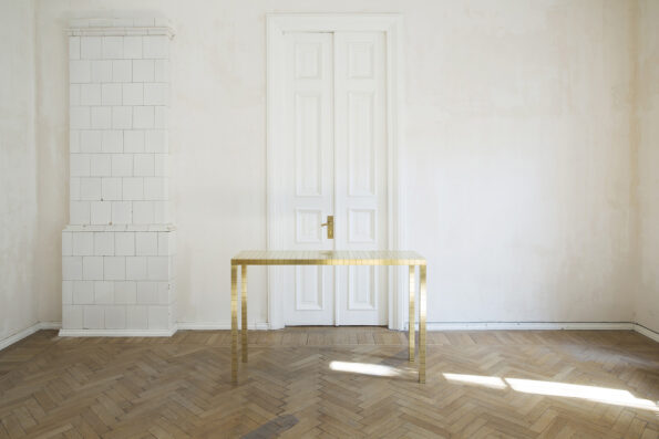 Gold console by Rooms, contemporary collectible design