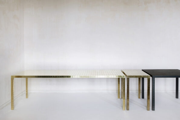 Gold table by Rooms, contemporary collectible design