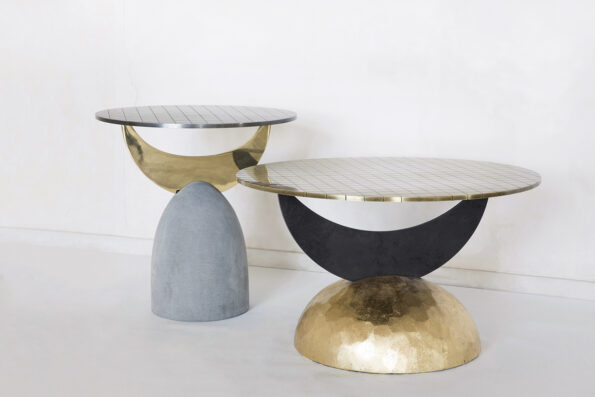 Half moon side tables by Rooms, contemporary collectible design