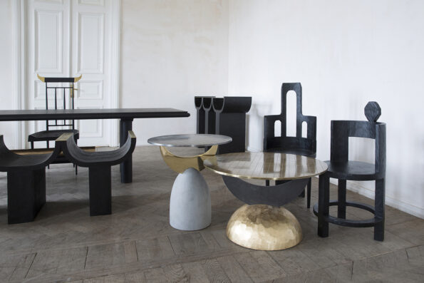 Half moon side tables by Rooms, contemporary collectible design