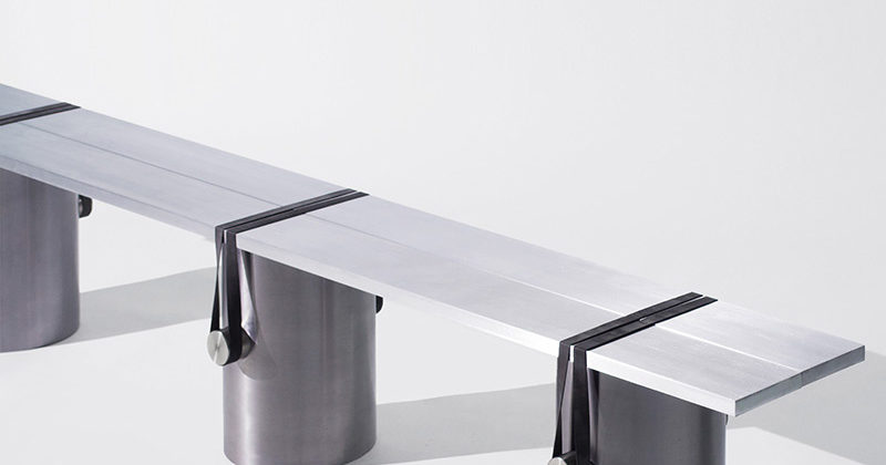 Steel bench by Johan Viladrich, Kolkhoze collectible design