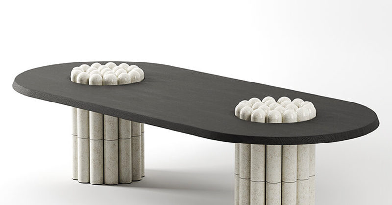 Raku Yaki long table by Emmanuelle Simon available on Kolkhoze.fr