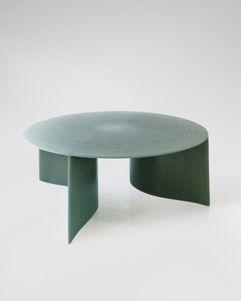 Lukas-Cober-New-Wave-Round-Coffee-Table-in-hand-layered-fibre-glass-and-resin-Volan-green-Kolkhoze-1